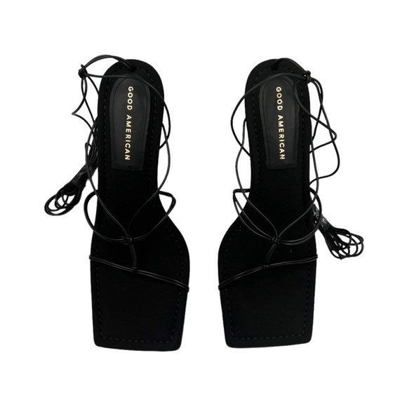 NIB GOOD AMERICAN Cage Slanted Sandals Neoprene Black 8 - Picture 5 of 11
